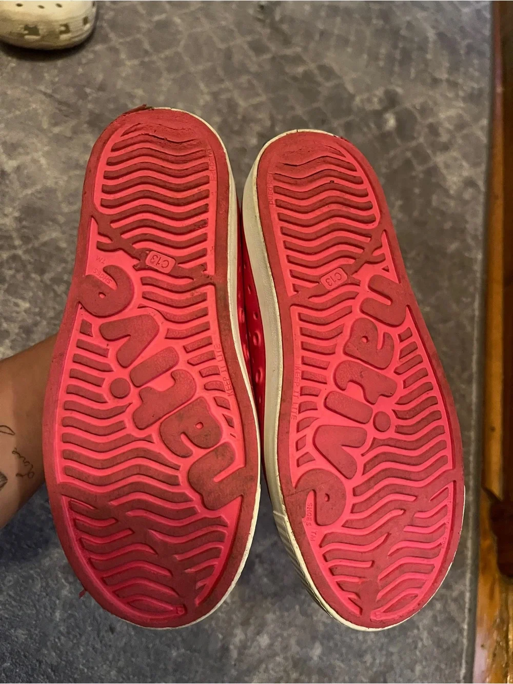 Native Pink Slip-On Perforated Rubber Sneakers